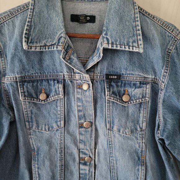 IZOD Jeans Vintage Women’s L, 100% Cotton Classic Denim Jean Jacket, Like New - Picture 3 of 10